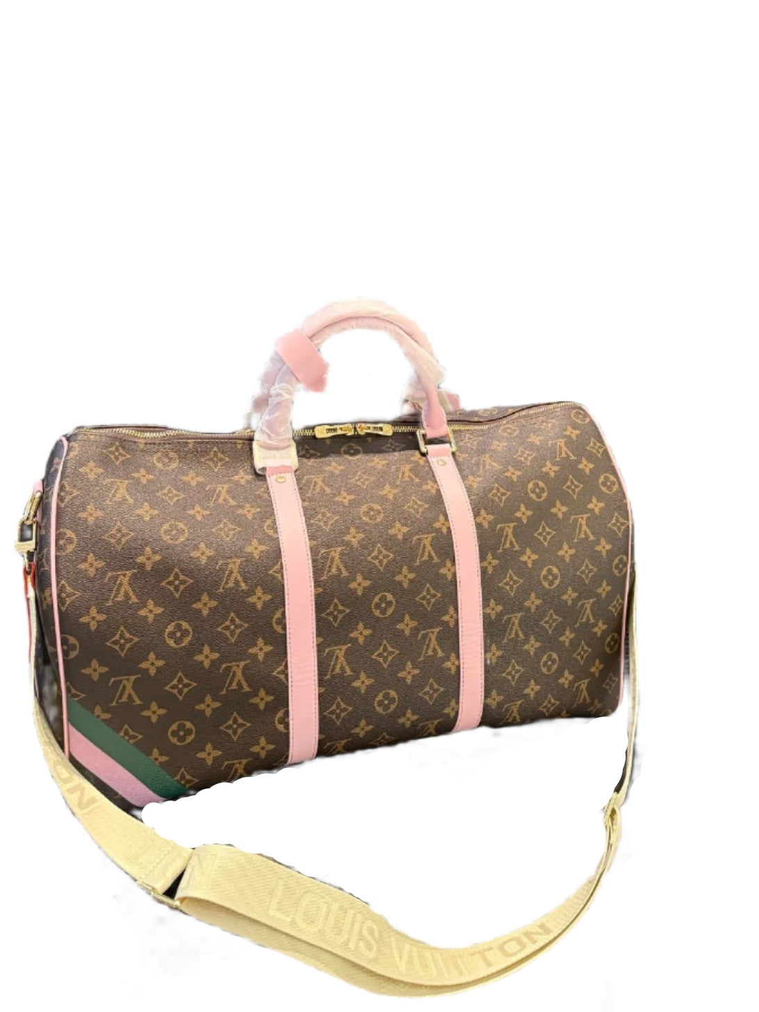 Keepall Bandoulière 50 – Pink Monogram Canvas Travel Bag