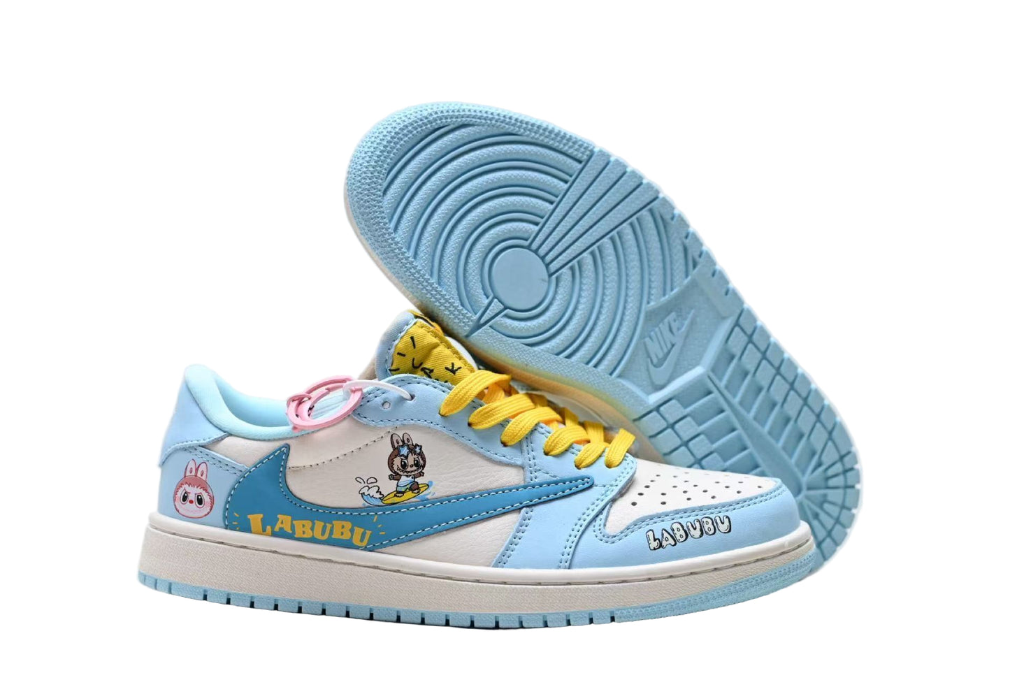 Travis Scott x Air Jordan 1 Retro High OG “Cactus Jack” Pink Yellow Blue White