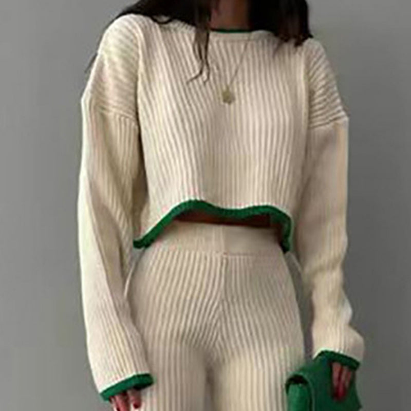 Women’s Casual Color-Block Two-Piece Set