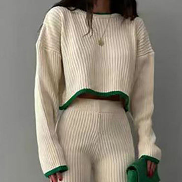 Women’s Casual Color-Block Two-Piece Set