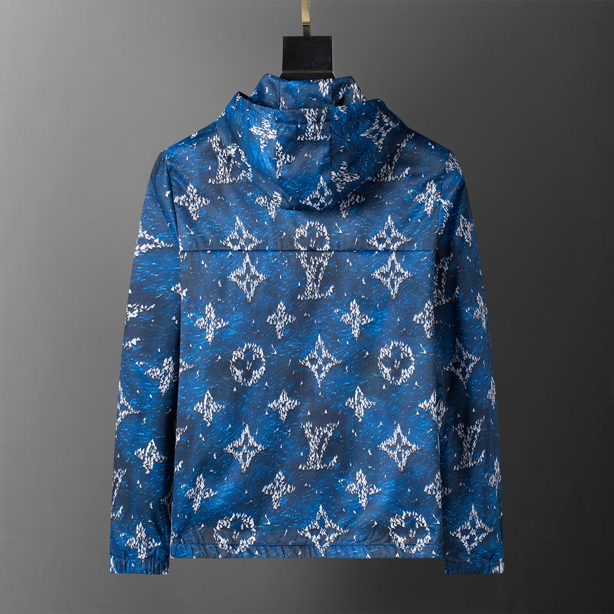 Luxury Ocean Windbreaker – Blue Sailing Print Hooded Jacket