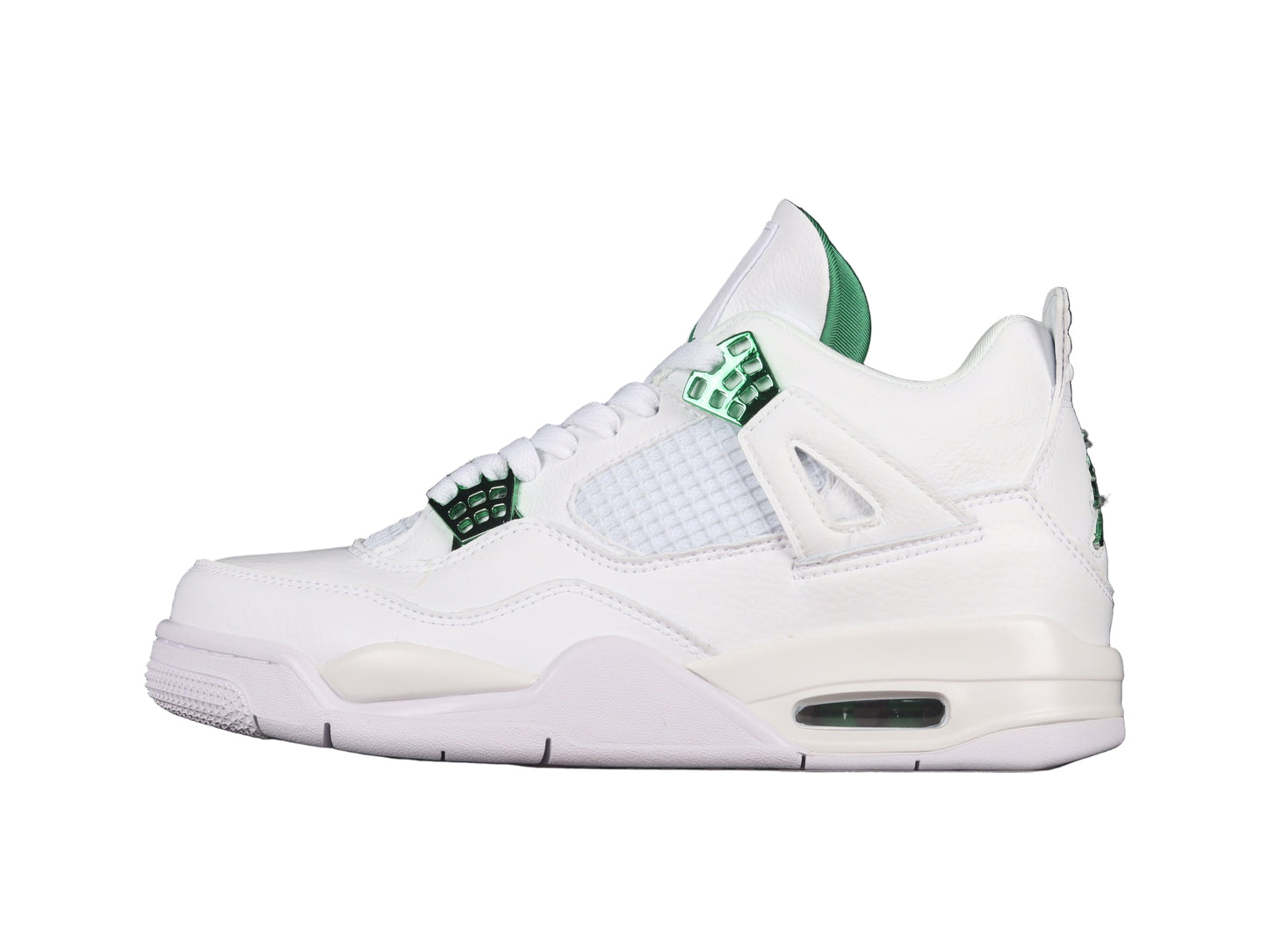 “Metallic Green Retro Sneaker – Style 408452-113 White & Emerald Accents”