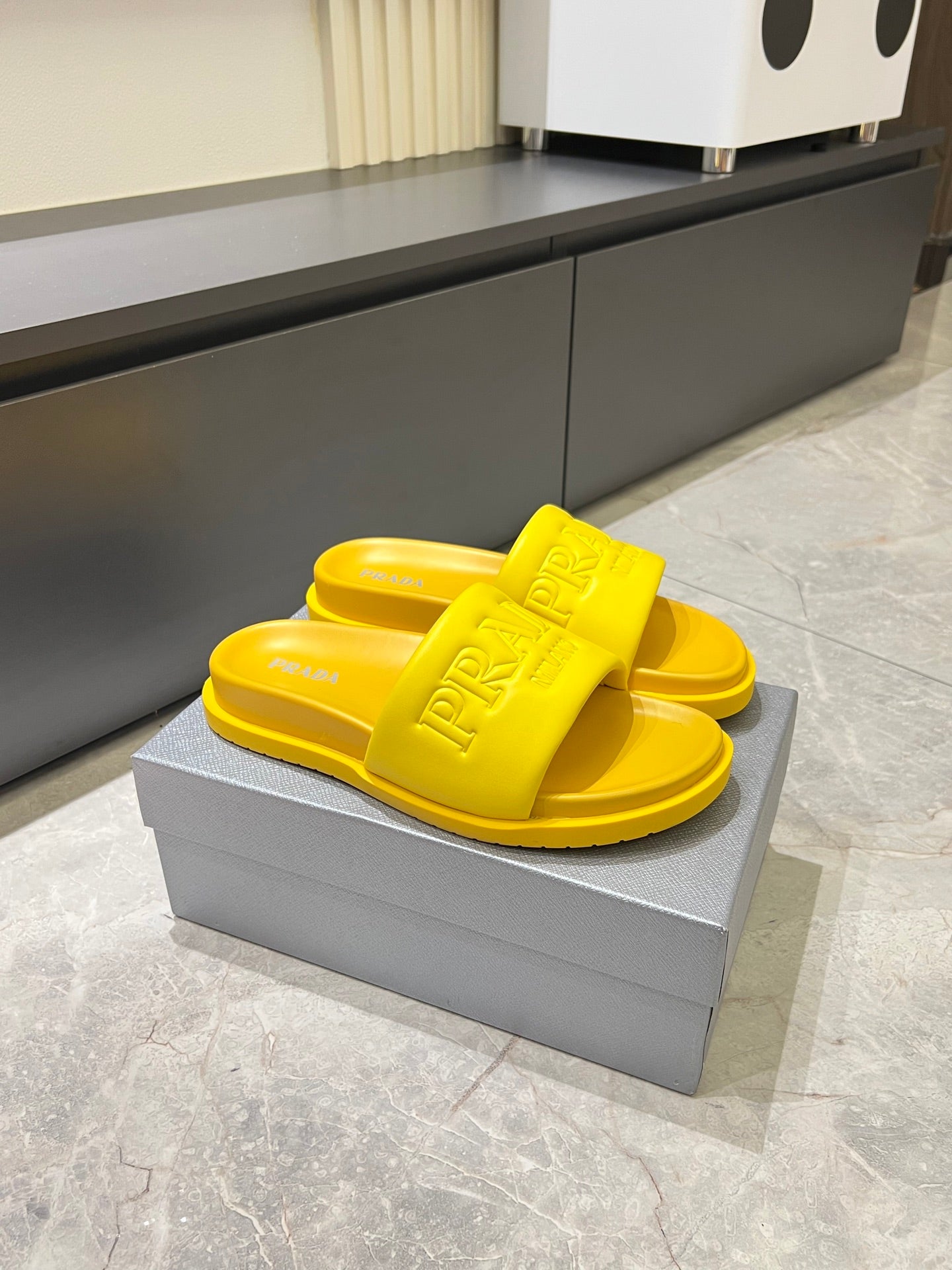 Embossed Slide Sandals