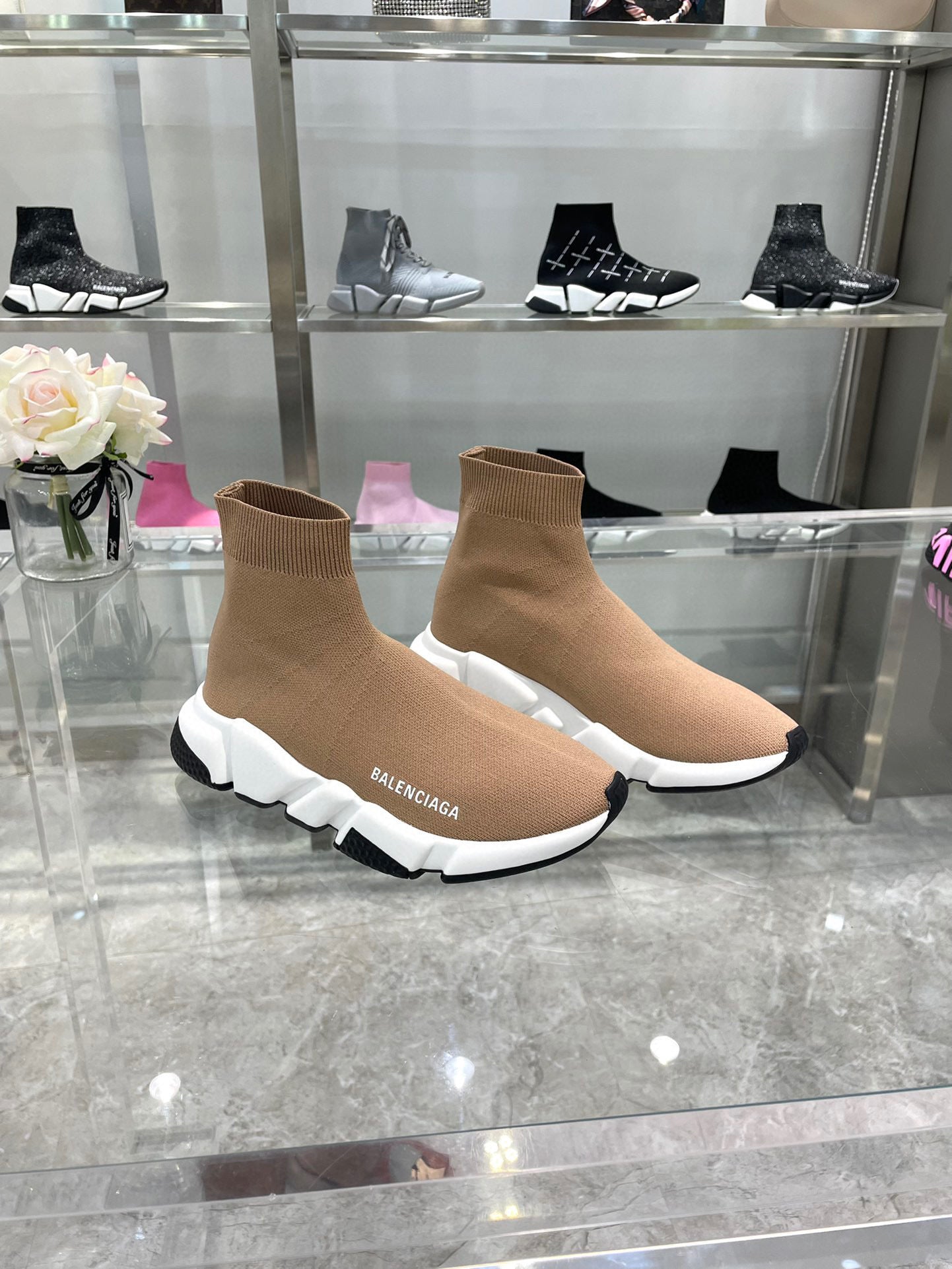 Sock-Style Boot with Rubber Trim – Round Toe Stretch Fit