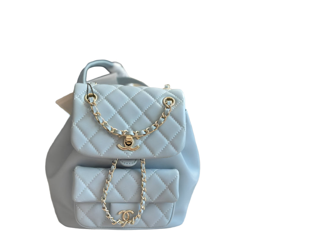 Chanel Duma Drawstring Backpack Quilted Leather Small - TruVybe Essentials