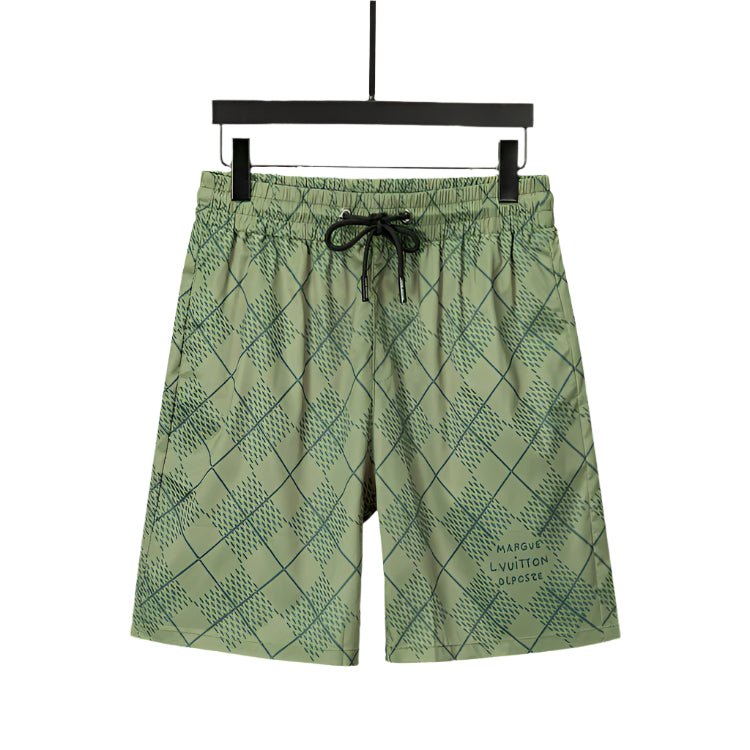 Louis Vuitton Argyle Damier Shorts – Designer Street Style in Blue or Olive Green