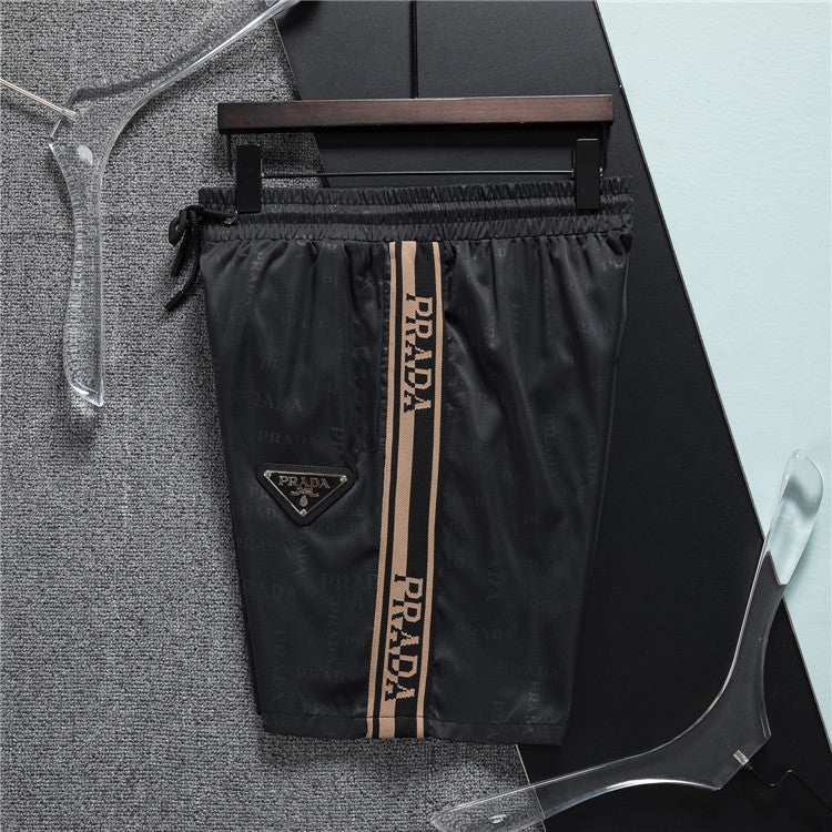 Premium Black Drawstring Shorts with Side Stripe Detail