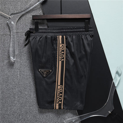Premium Black Drawstring Shorts with Side Stripe Detail