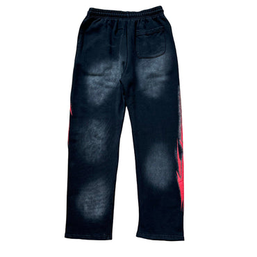 Motion Blur Graphic Fleece Sweatpants – Black/Red