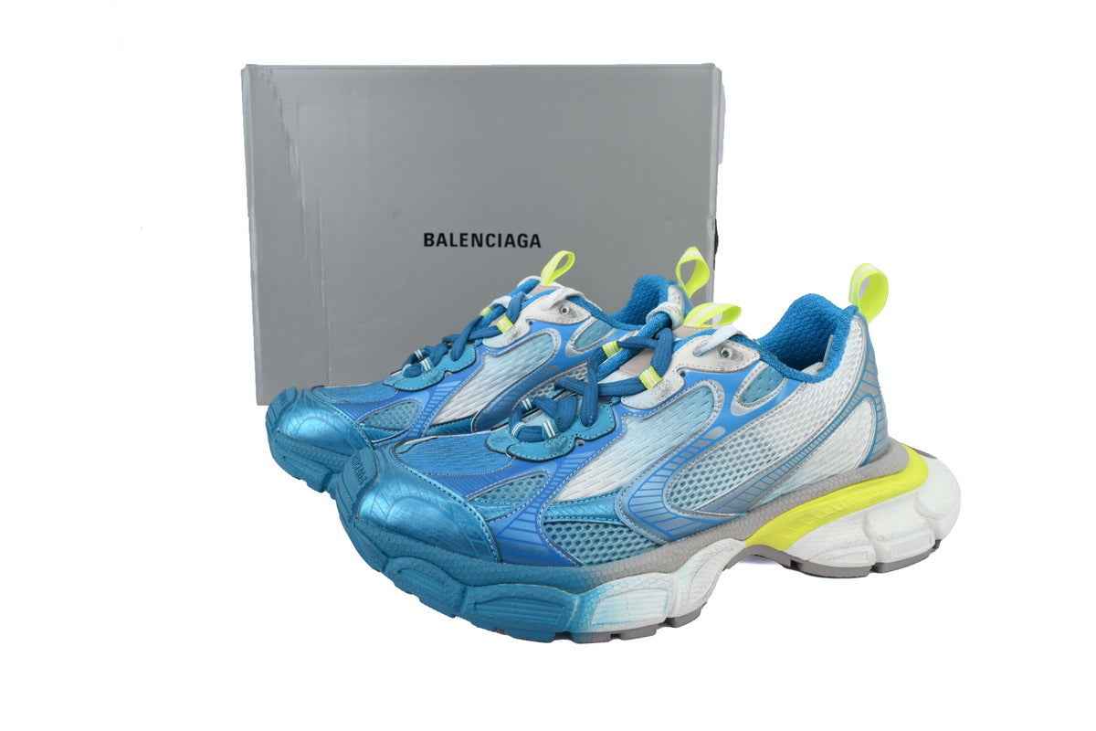 Luxury Runner Sneaker – White Blue Yellow Edition - TruVybe Essentials
