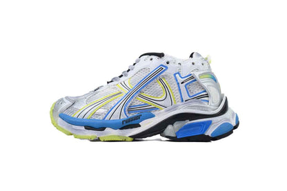 772767 W3RNY 0213 Luxury Runner Sneaker – White Blue Yellow Edition - TruVybe Essentials