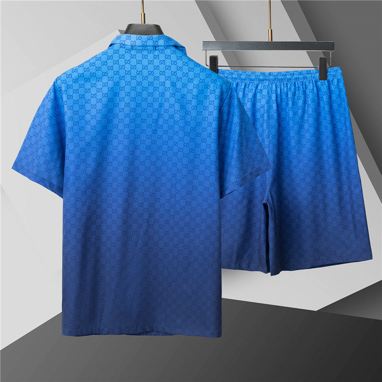 Luxury Gradient Green or Blue  2-Piece Summer Short  Set