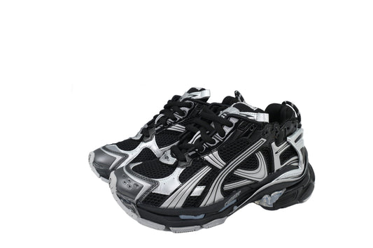 Black and white  sneakers  on a white background