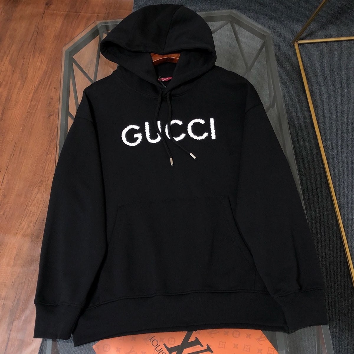 Men's Black Graphic Pullover Hoodie - Jacket  Outerwear