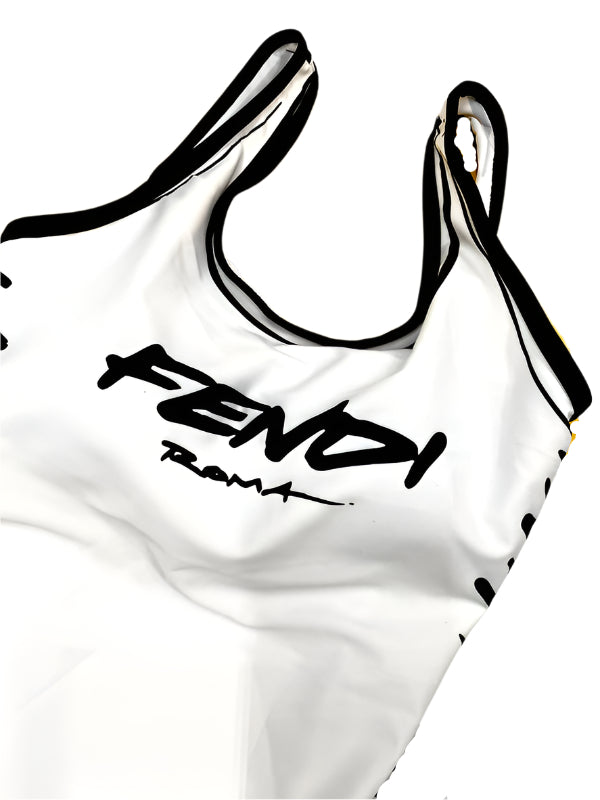 Women's Black and White One-Piece Swimsuit – Bold Luxury Beachwear