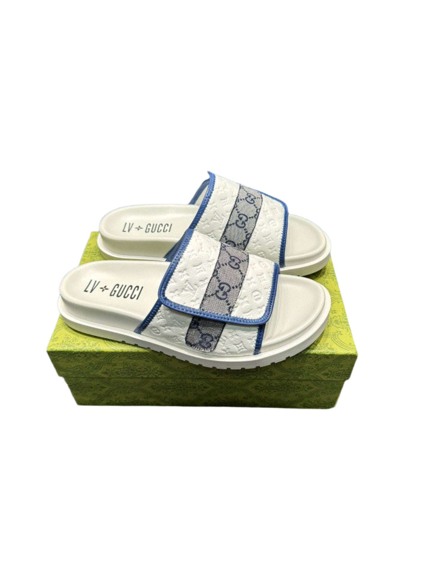 Louis Vuitton - Gucci Slides White/ Blue - TruVybe Essentials
