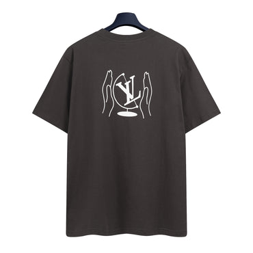 Washed Printed Cotton T-Shirt – Dark Ebony Vintage Graphic Tee with Signature Prints