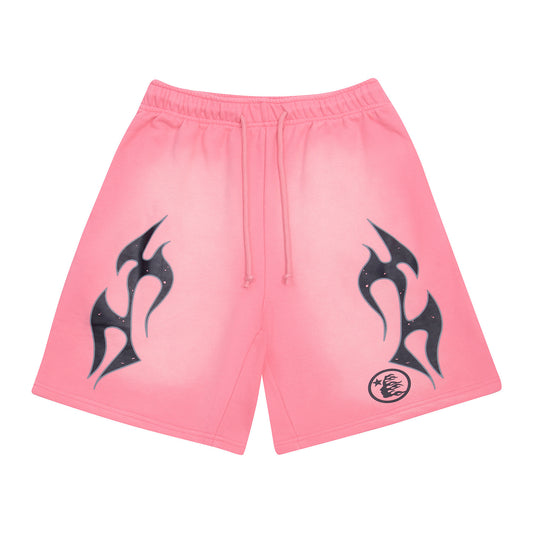 Pink Graphic Track Shorts – Flame Design Streetwear