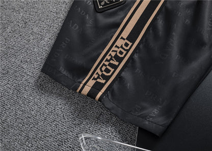 Premium Black Drawstring Shorts with Side Stripe Detail