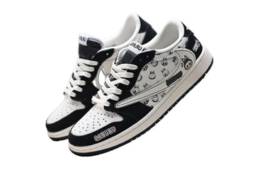 Travis Scott x Air Jordan 1   Custom La Bubu Retro Low OG "Cactus Jack" AJ1 Black & White