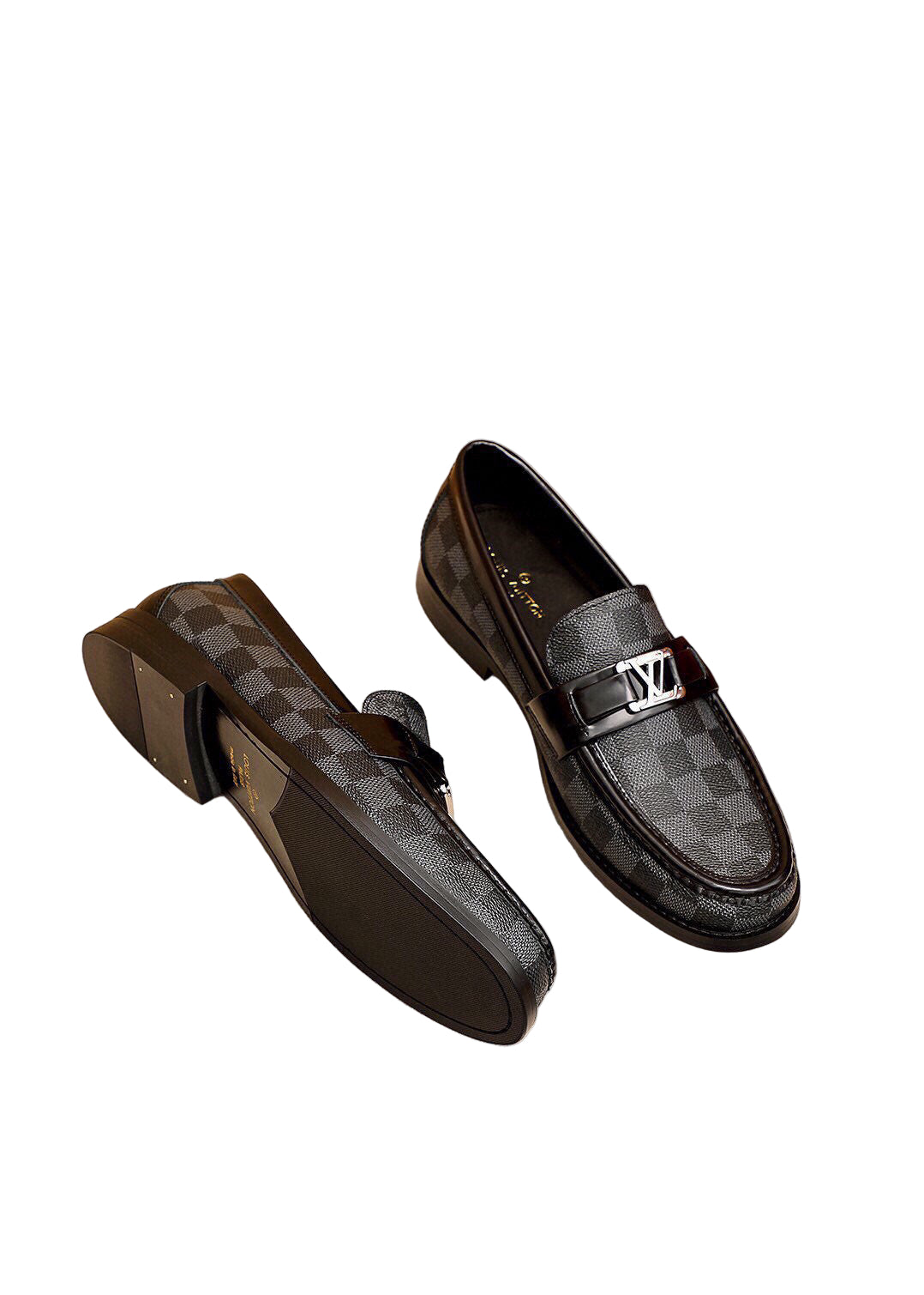 Major Loafer Damier Canvas & Dark-Brown Glazed Calf-Leather