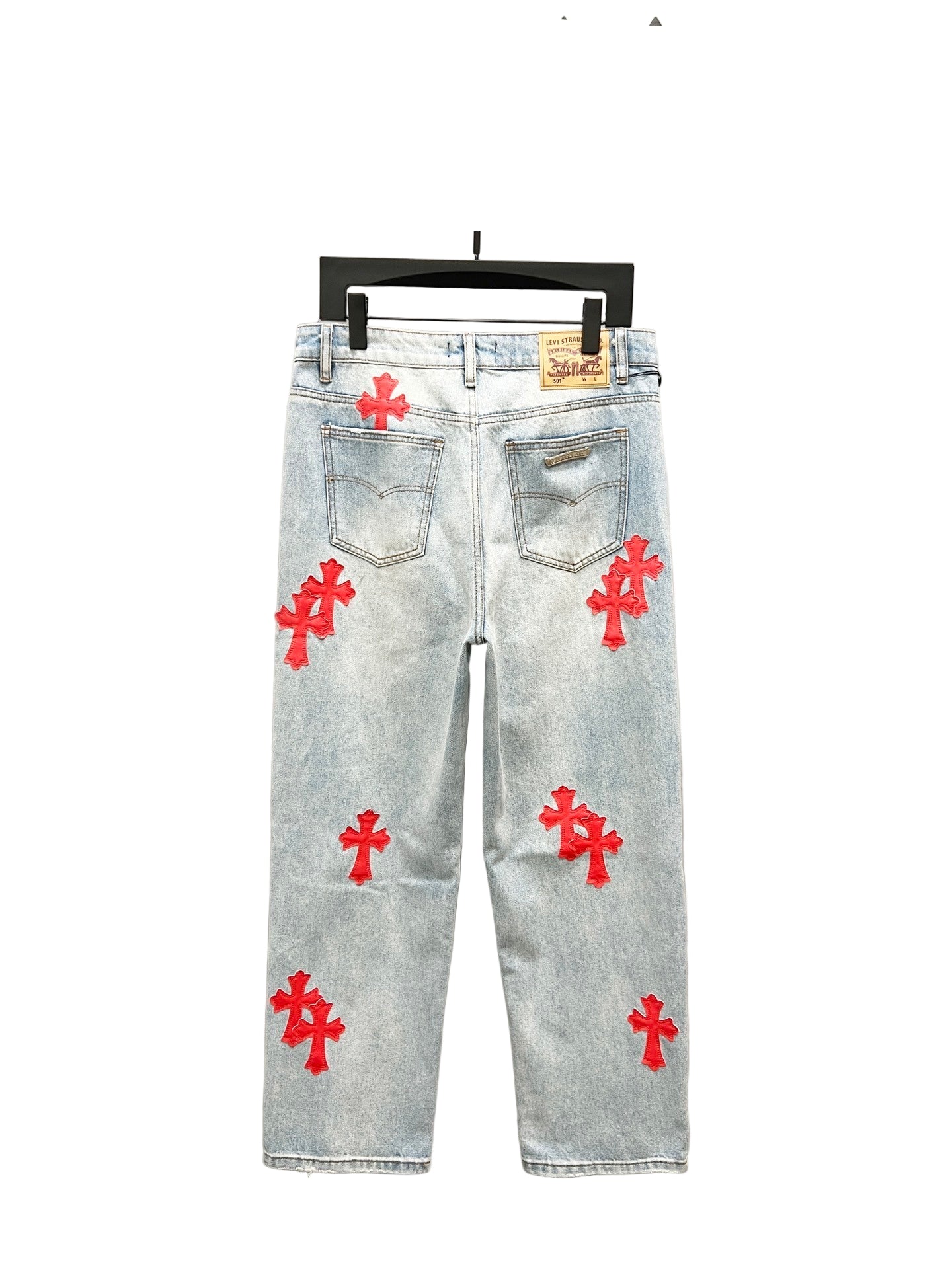 Red Cross Patch Jeans – Premium Vintage-Style Denim back