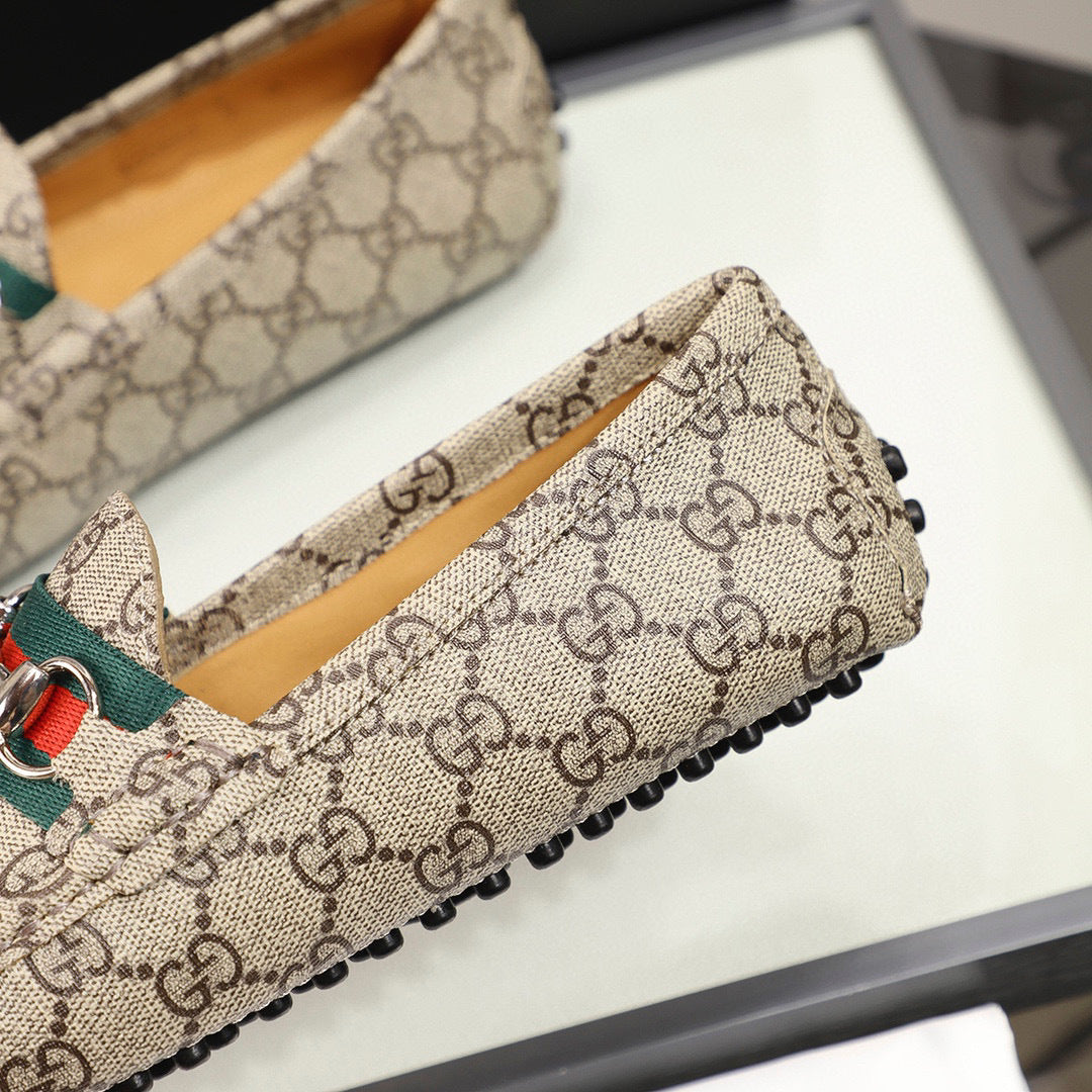 Signature Pattern Loafers – Web Detail with Classic Horsebit Accent