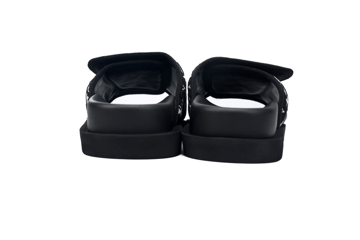 Miami Mule – Black & White Monogram Slide