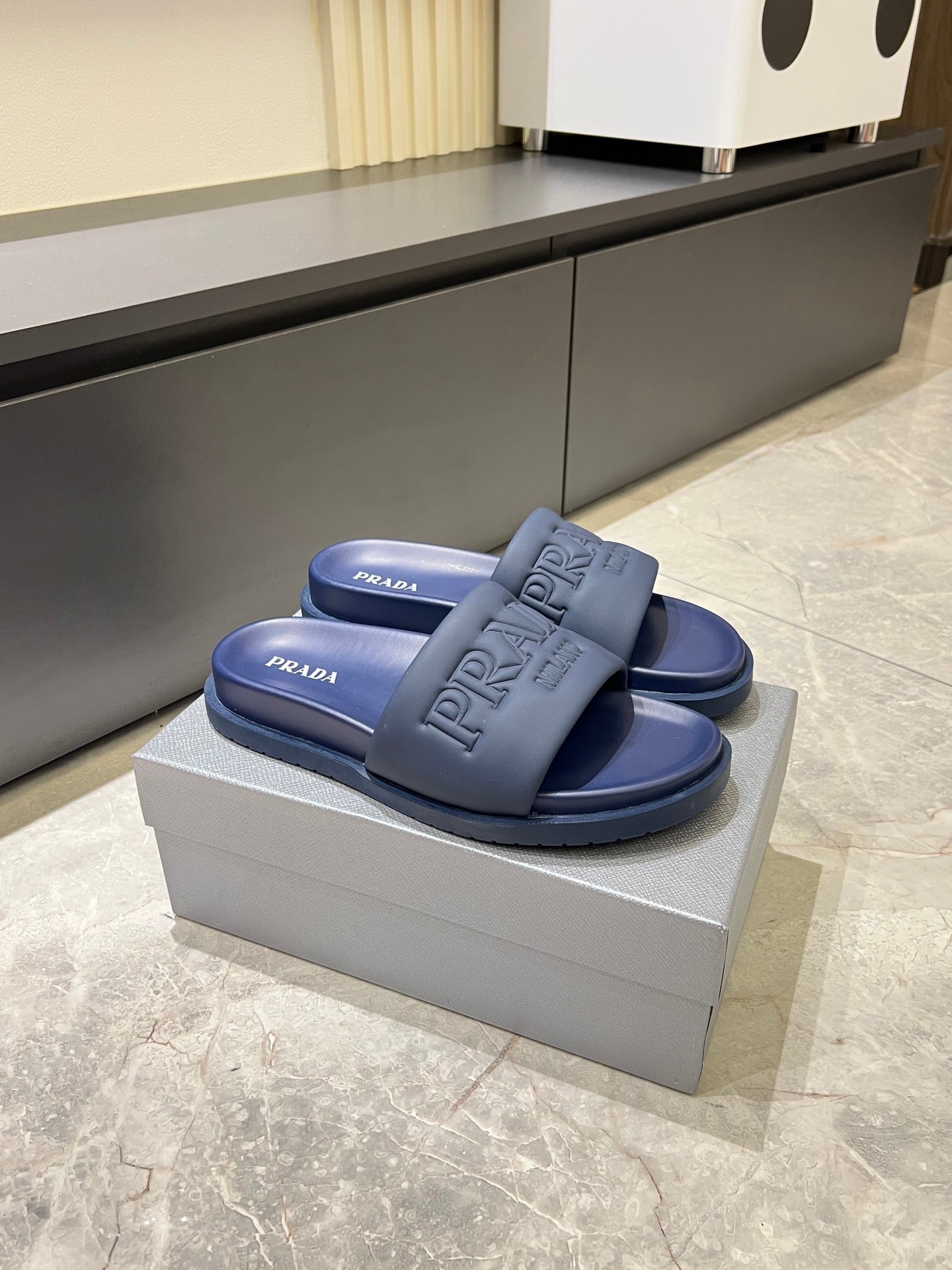 Embossed Slide Sandals
