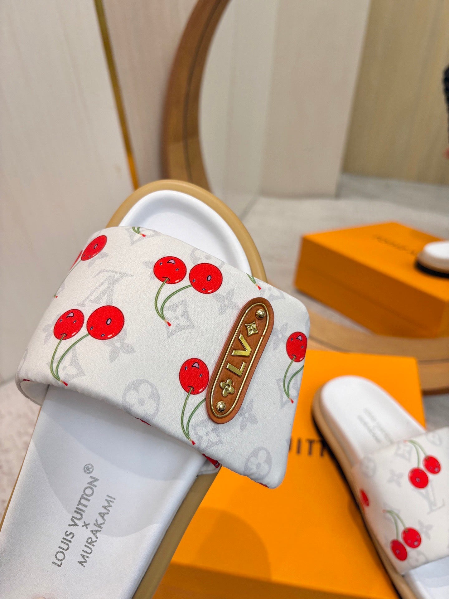 Cherry Print Comfort Slides for Women – Lightweight Casual Sandals Available in 4 Styles