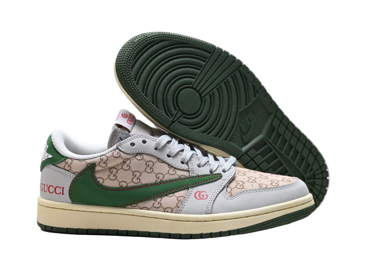 Travis Scott x Air Jordan 1 Retro Low OG “Cactus Jack” – Custom Gucci Edition