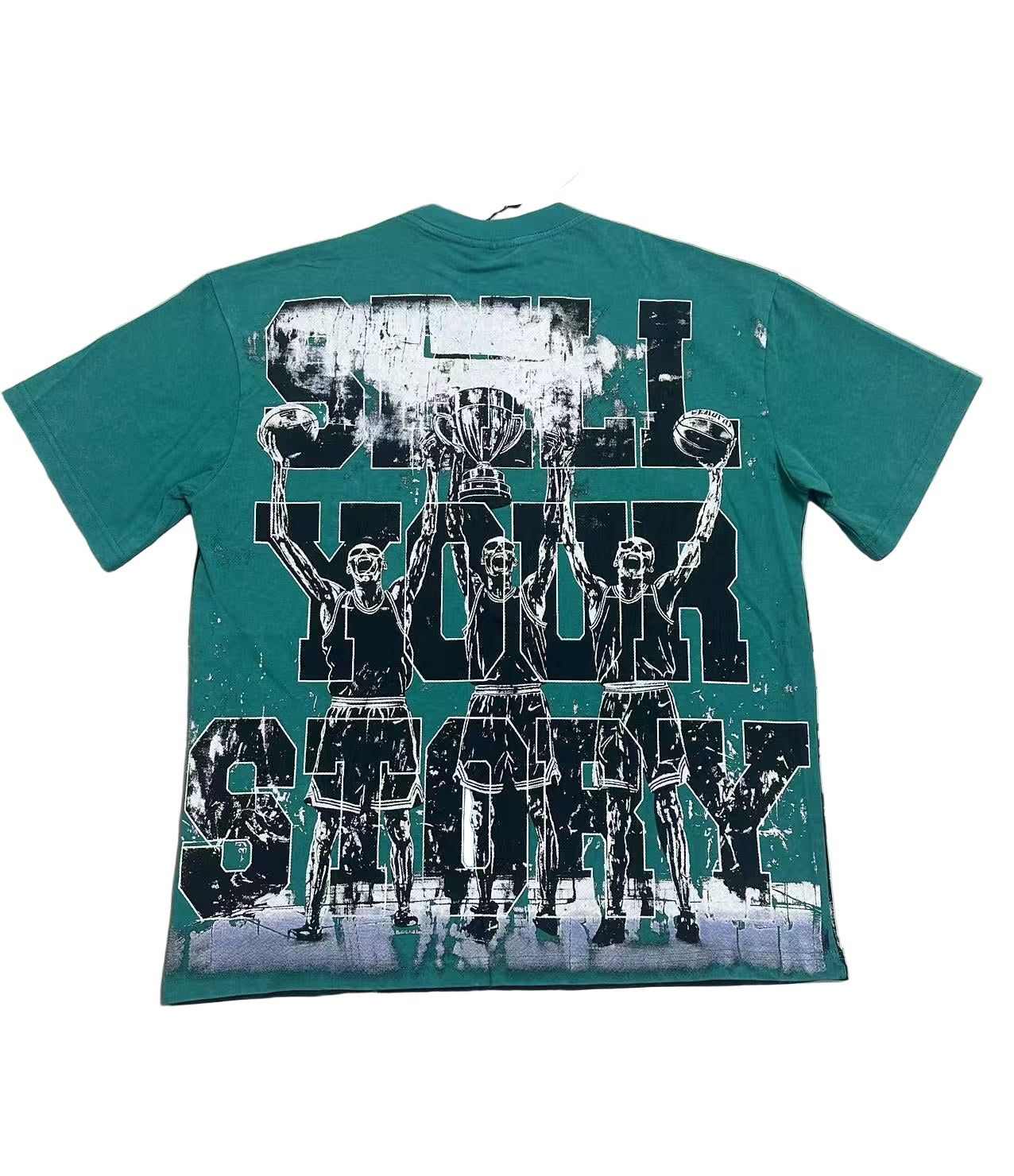Teal "Sports Skeleton" Graphic T-Shirt –