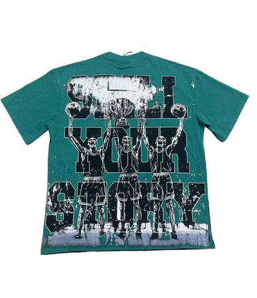 Teal "Sports Skeleton" Graphic T-Shirt –