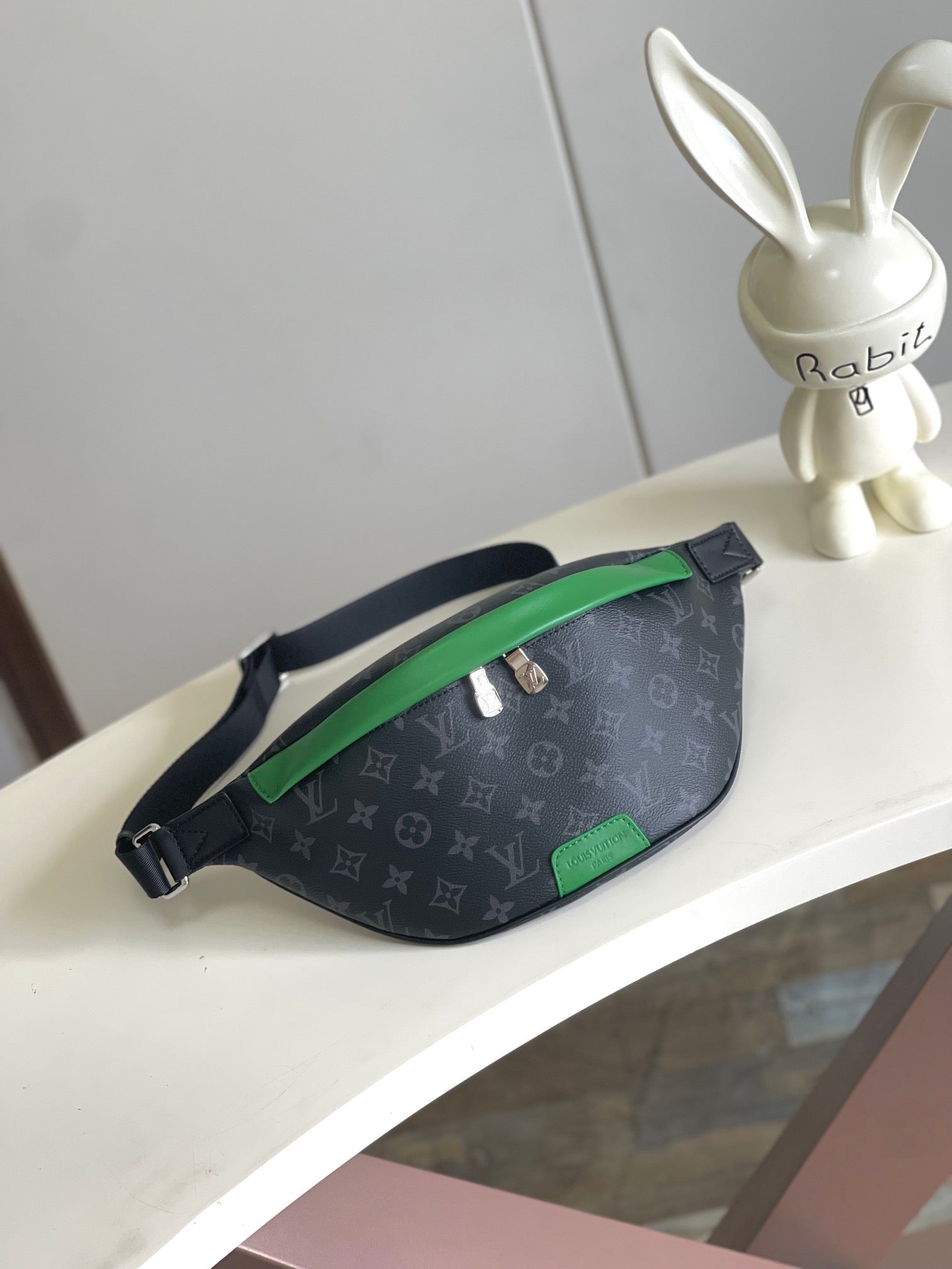 Black & Green Monogram Belt Bag Crossbody for Men & Women
