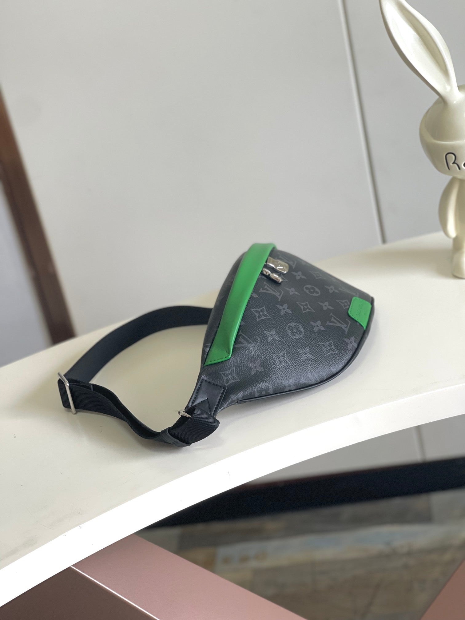 Black & Green Monogram Belt Bag Crossbody for Men & Women