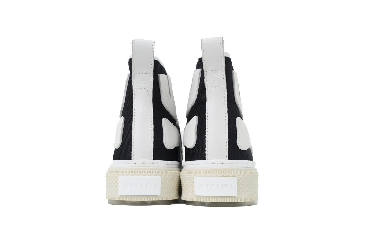 Canvas & Leather High-Top Sneakers with Skeleton Detail  back