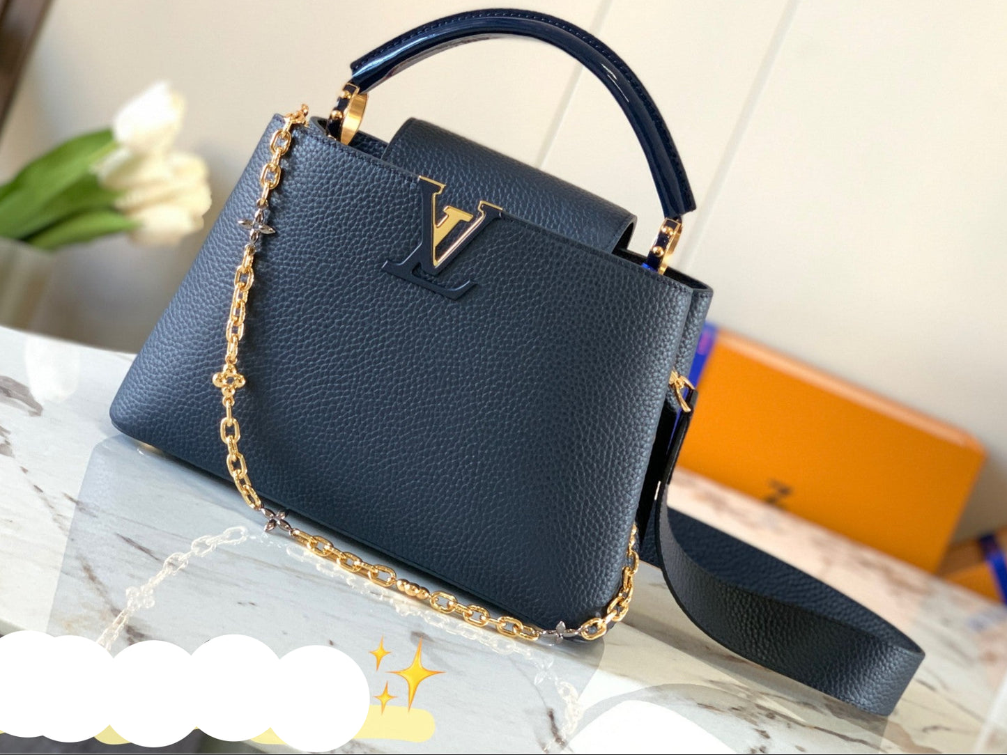 Capucines BB  Blue With Chain Limited Edition 2024  – Chain Detail Royal Blue