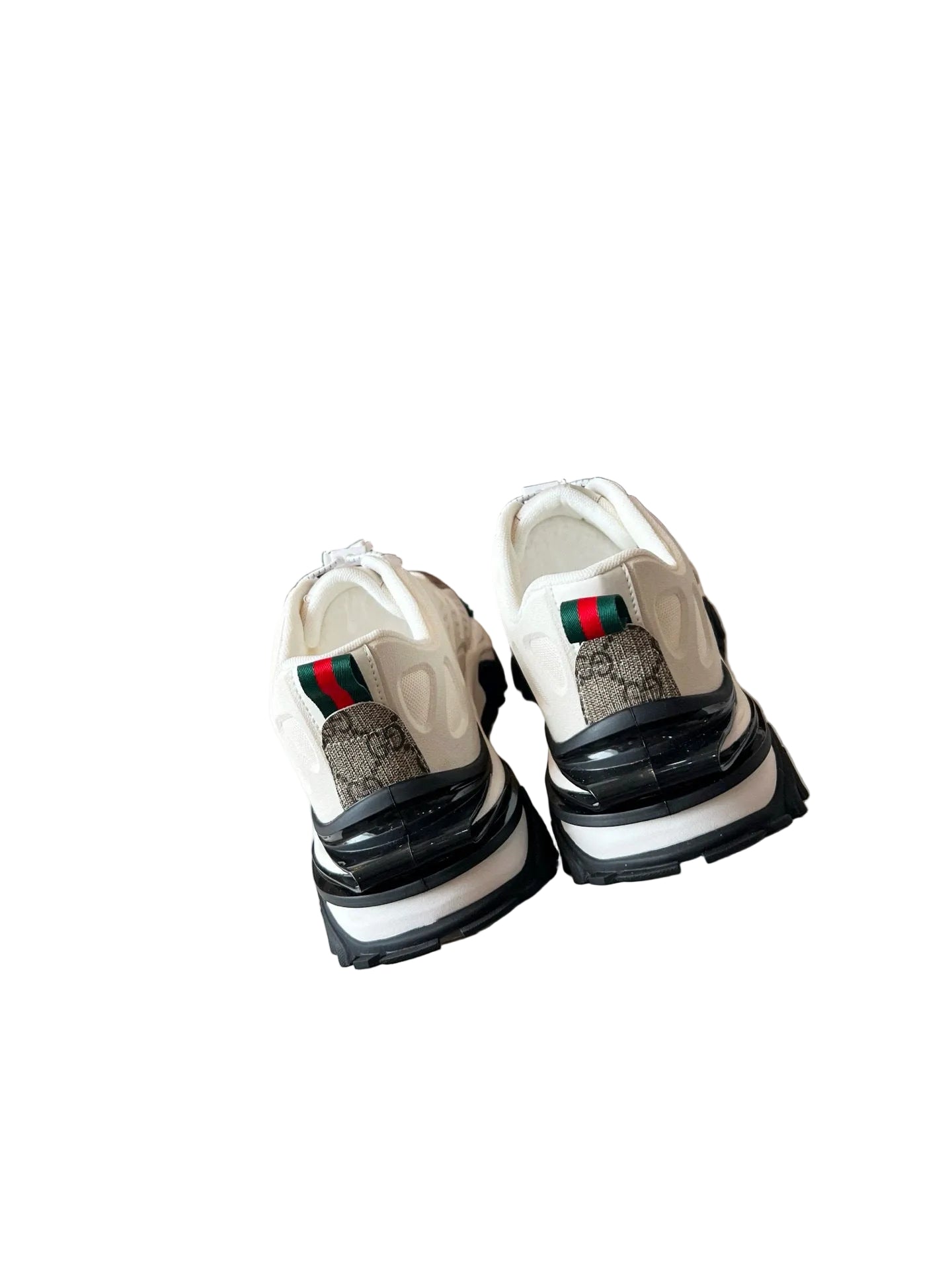 Chunky Retro Low-Top Sneakers with Monogram-Style Canvas Panels back