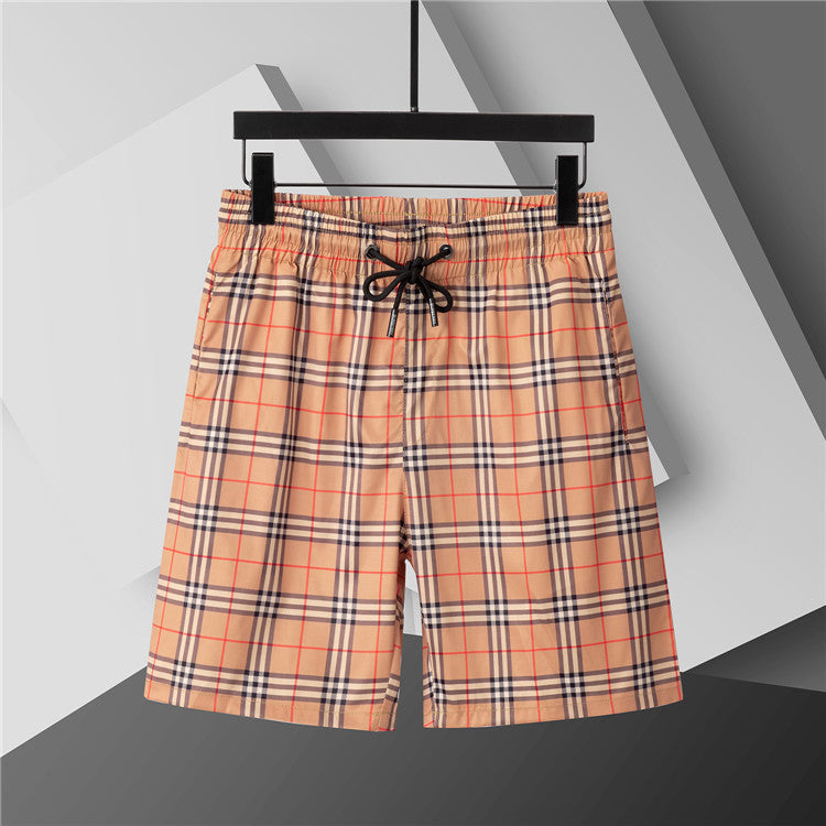 Classic Plaid Drawstring Swim Shorts | Quick Dry Summer Beach & Pool Trunks