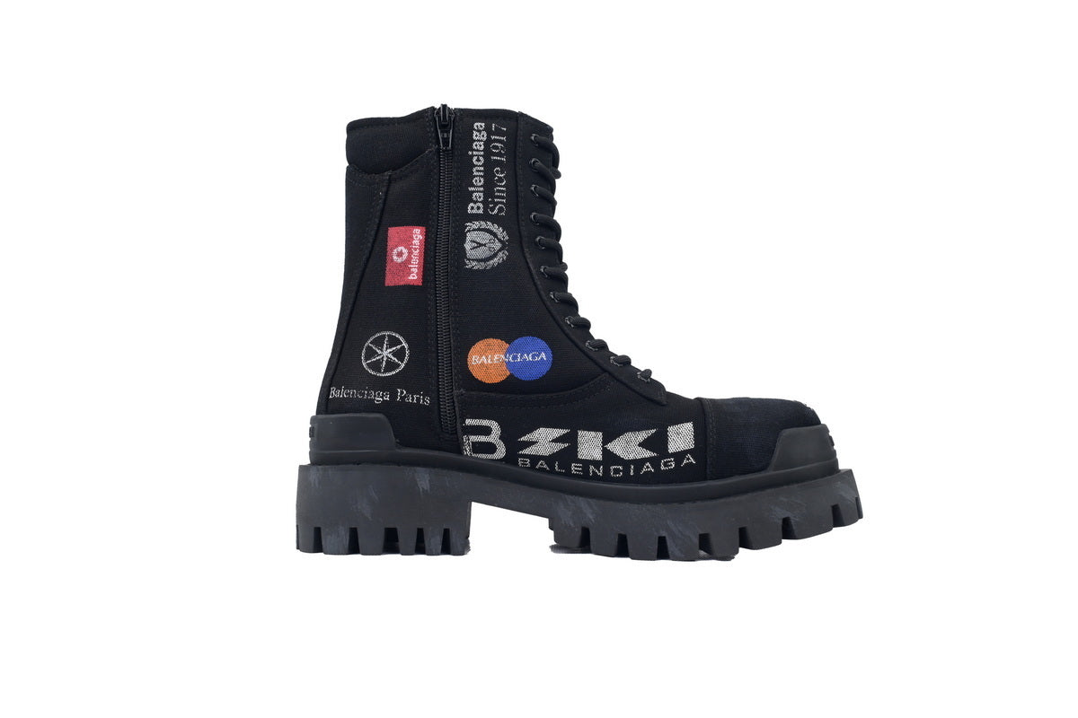 Combat-Style Canvas Boot – Black