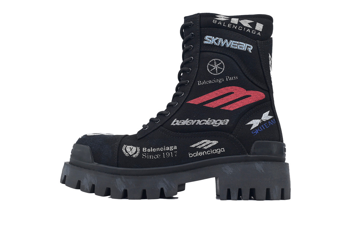 Combat-Style Canvas Boot – Black