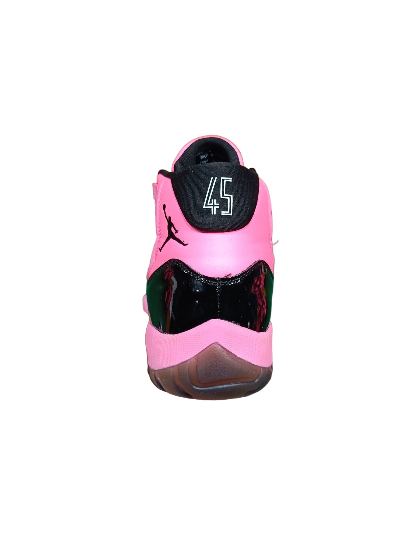 Custom Pink & Black High-Top Basketball-Style Sneaker