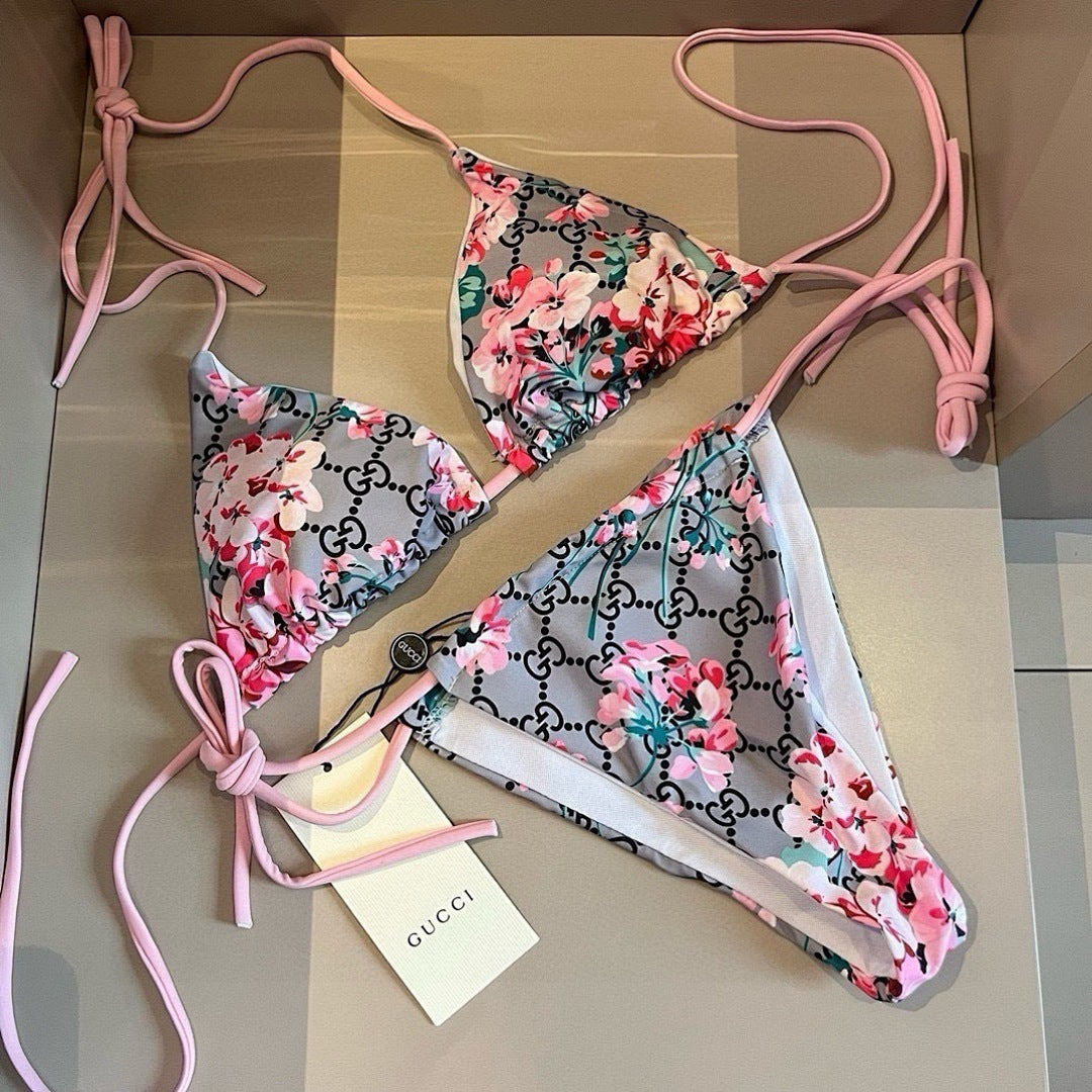 Floral Tie-Side Bikini Set