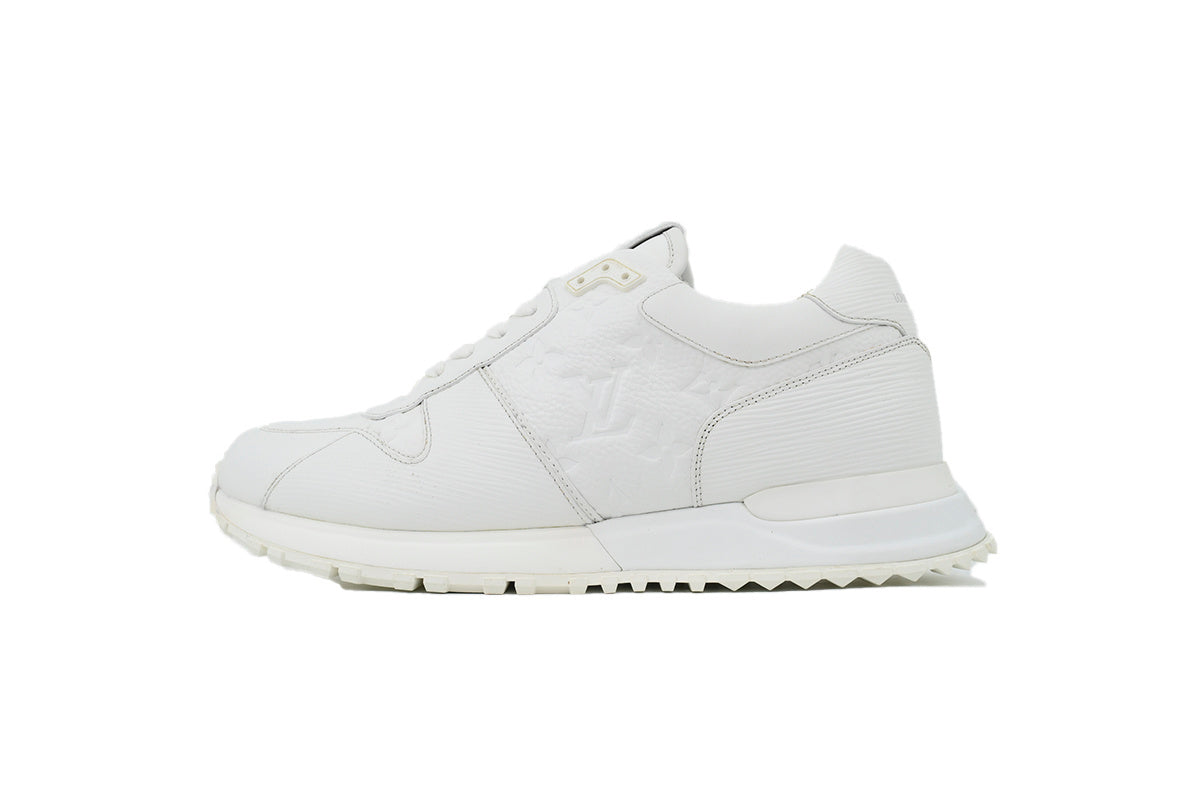 High-End Monochrome Leather Running Sneaker with Embossed Pattern other side