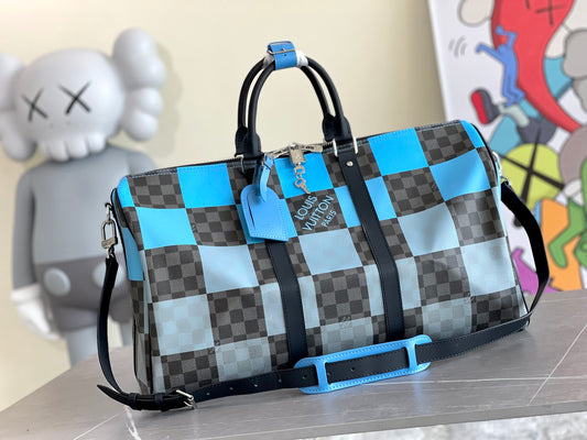 Keepall Bandouliere Bag Giant Damier Graphite Canvas 50 Duffle