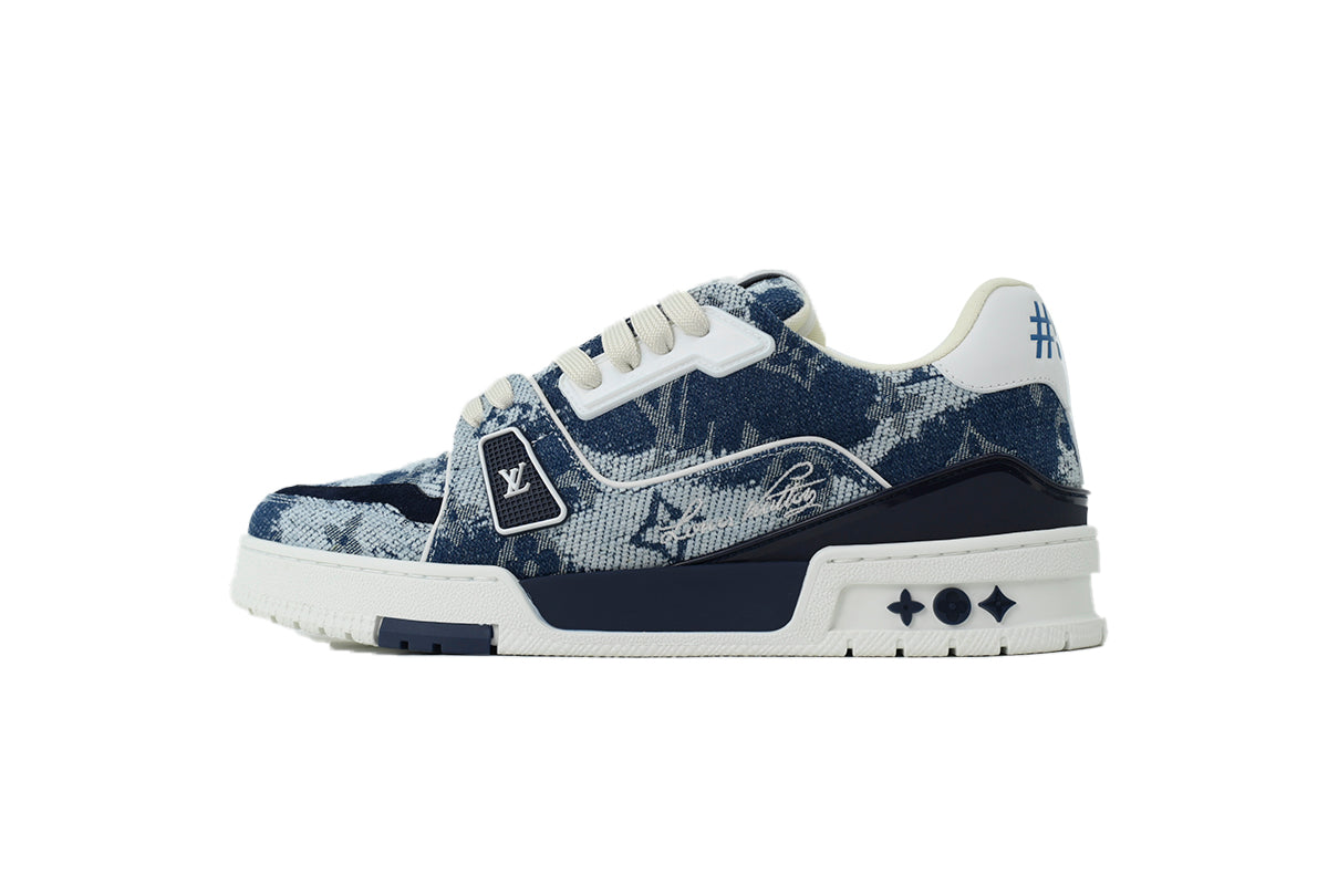 Luxury Blue Monogram Denim Low Top