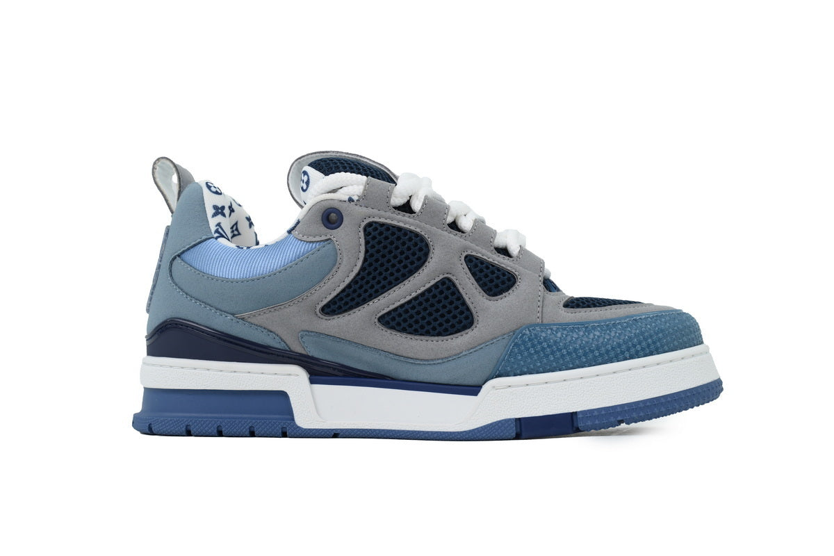 Luxury Marine White Skate Sneakers – Technical Mesh & Leatherside