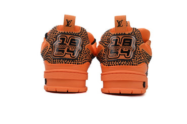 Luxury Orange & Black Leather Skate Sneakers back