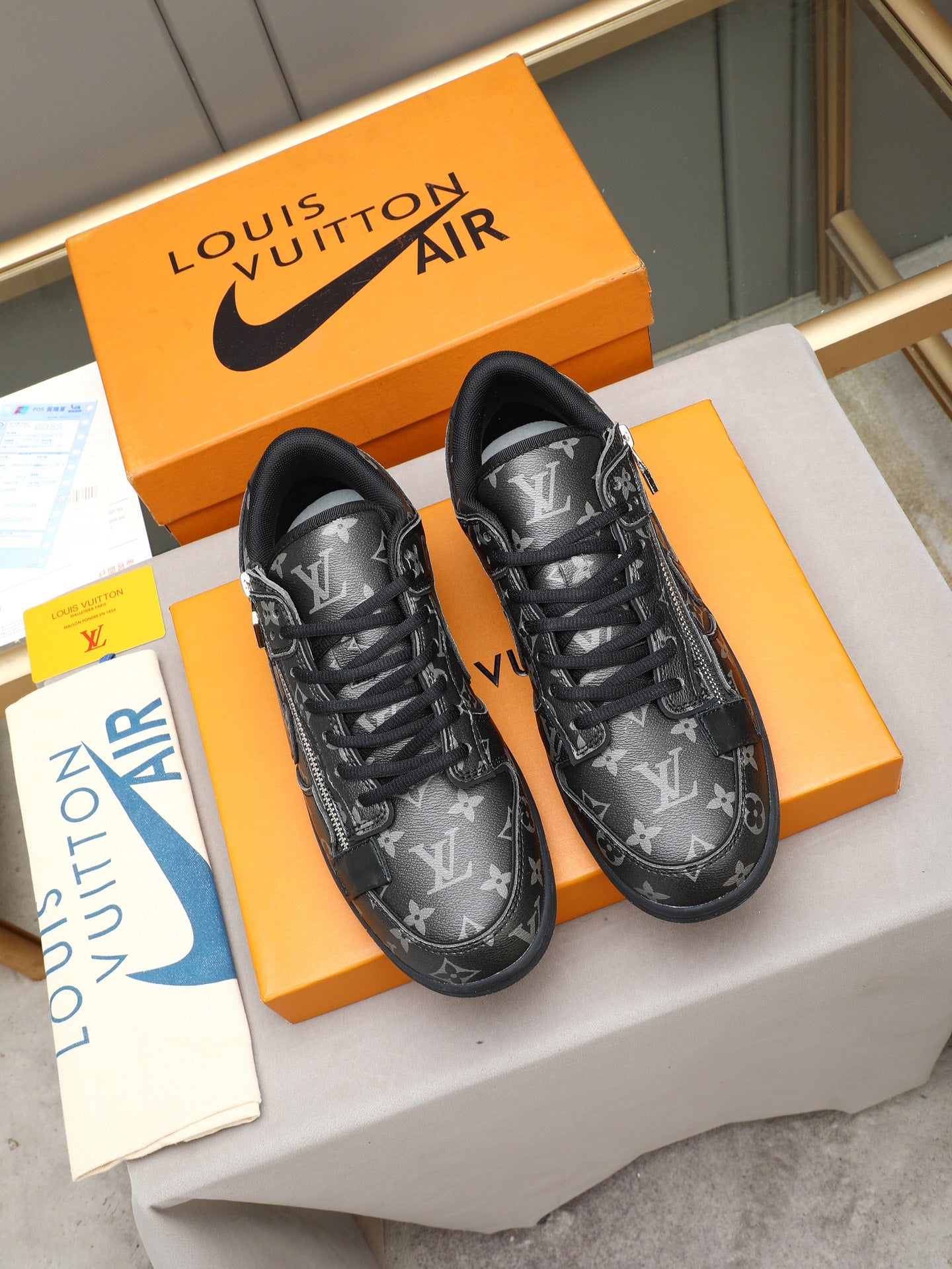 Monogram Zip Detail Sneakers