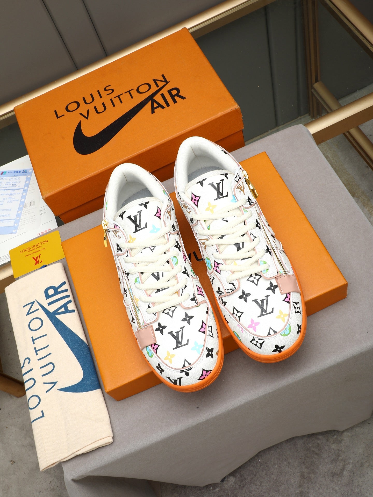 Monogram Zip Detail Sneakers